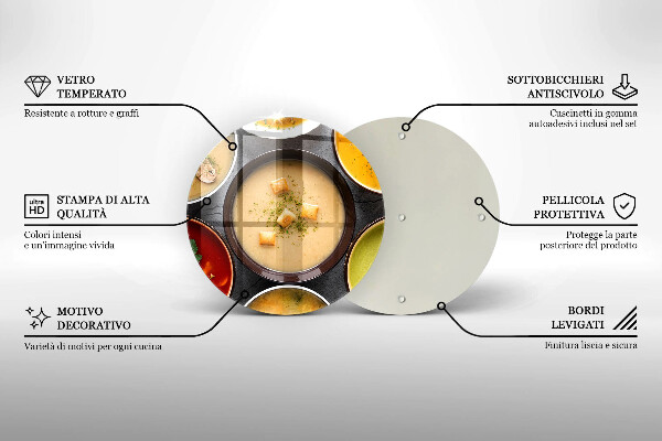 De vidrio templado Sopas coloridas