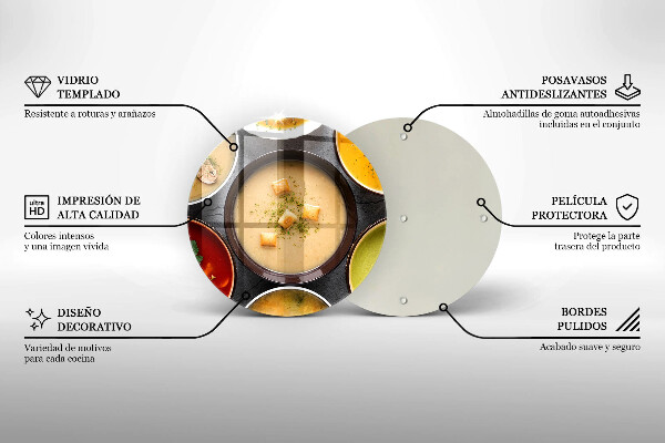 De vidrio templado Sopas coloridas
