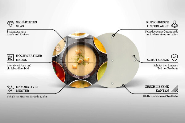 De vidrio templado Sopas coloridas