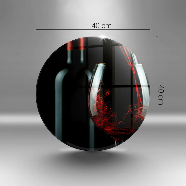 De vidrio templado Botella de vino y copa
