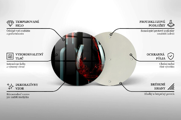 De vidrio templado Botella de vino y copa