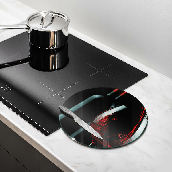 De vidrio templado Botella de vino y copa