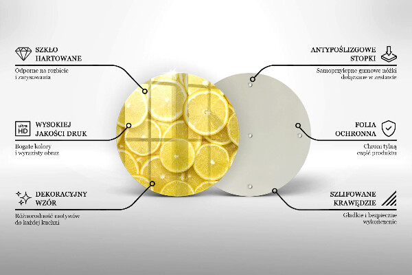 De vidrio templado Fruta de limon