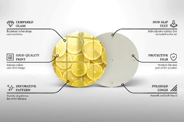 De vidrio templado Fruta de limon
