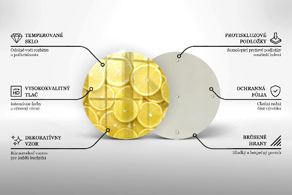 De vidrio templado Fruta de limon