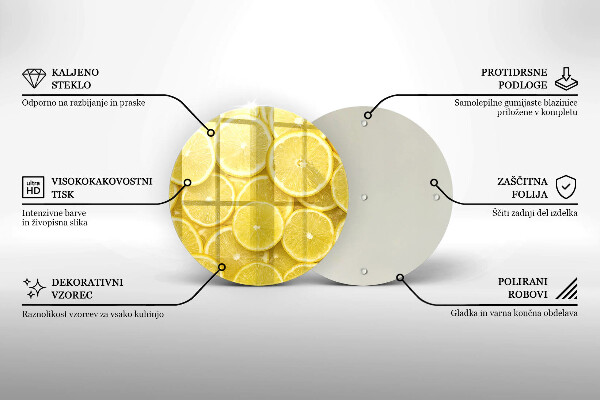 De vidrio templado Fruta de limon