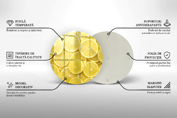 De vidrio templado Fruta de limon