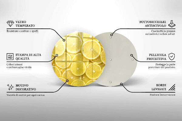 De vidrio templado Fruta de limon