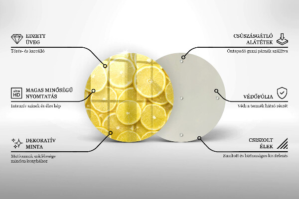 De vidrio templado Fruta de limon