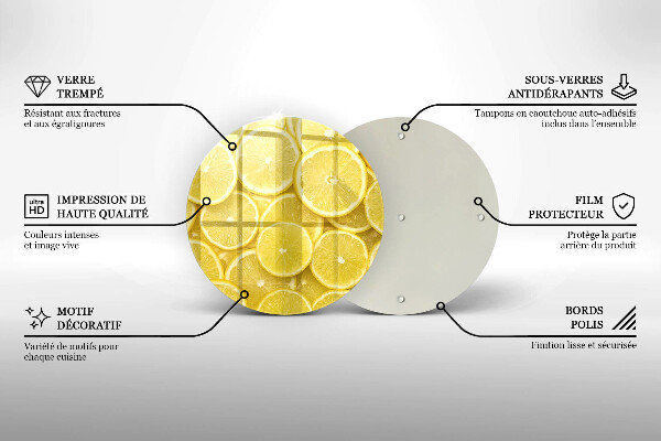 De vidrio templado Fruta de limon