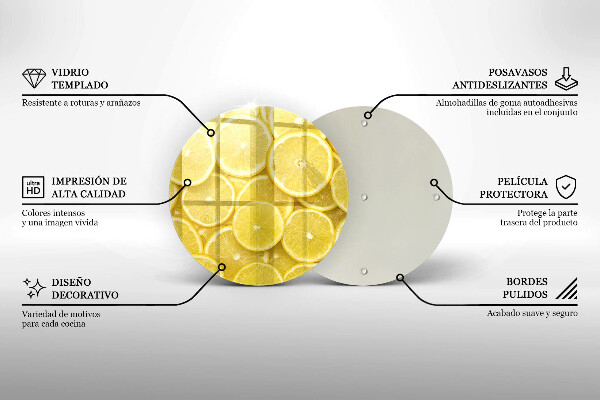 De vidrio templado Fruta de limon