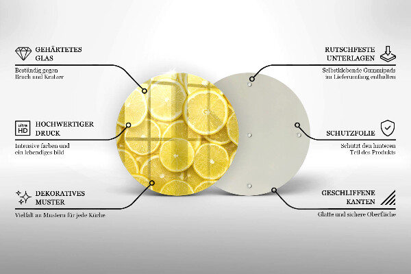 De vidrio templado Fruta de limon