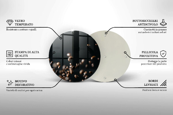De vidrio templado Granos de café cayendo