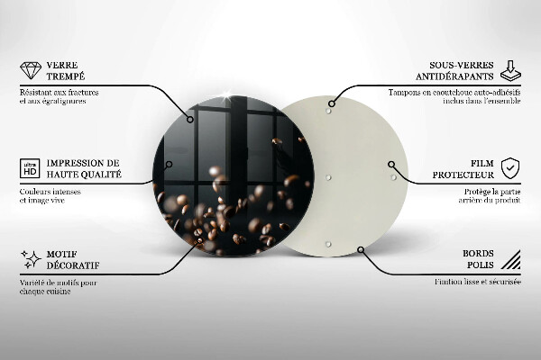 De vidrio templado Granos de café cayendo