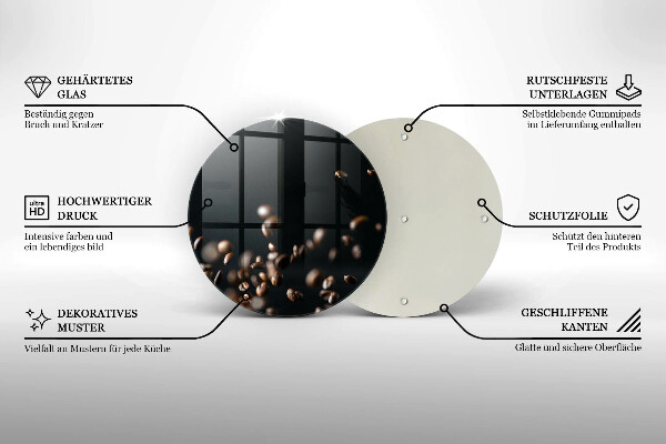 De vidrio templado Granos de café cayendo