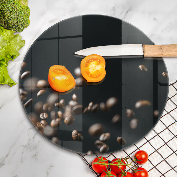 De vidrio templado Granos de café cayendo