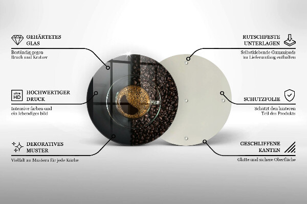 De vidrio templado Cafe y frijoles