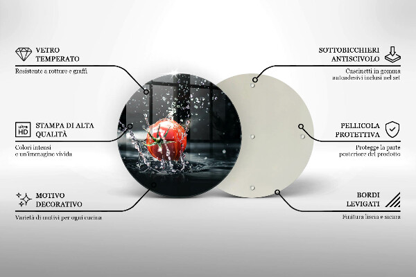 De vidrio templado Tomate en agua