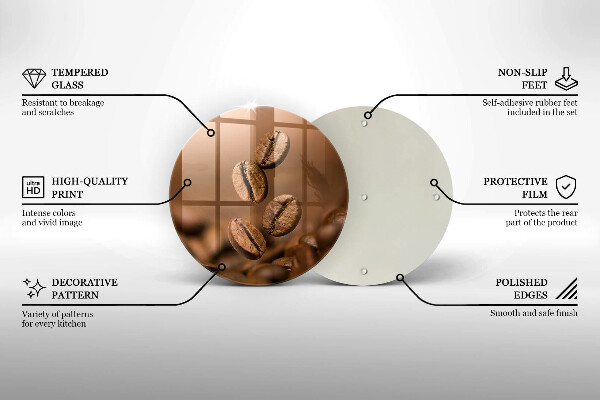 De vidrio templado Granos de café