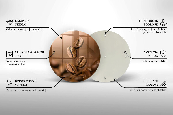 De vidrio templado Granos de café