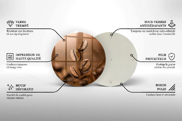 De vidrio templado Granos de café