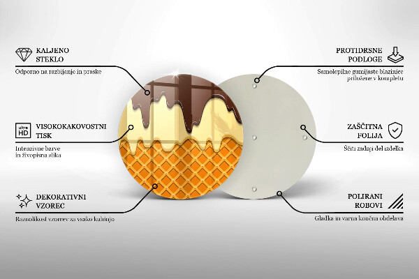 De vidrio templado Ilustración de cono de helado
