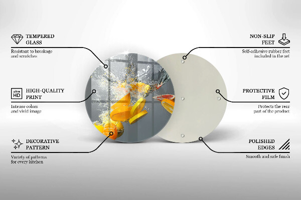 De vidrio templado Limones en agua