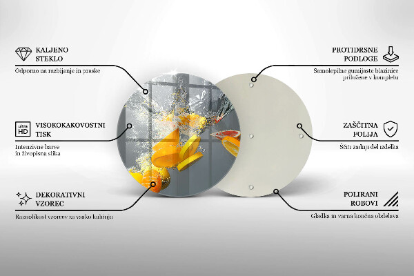 De vidrio templado Limones en agua