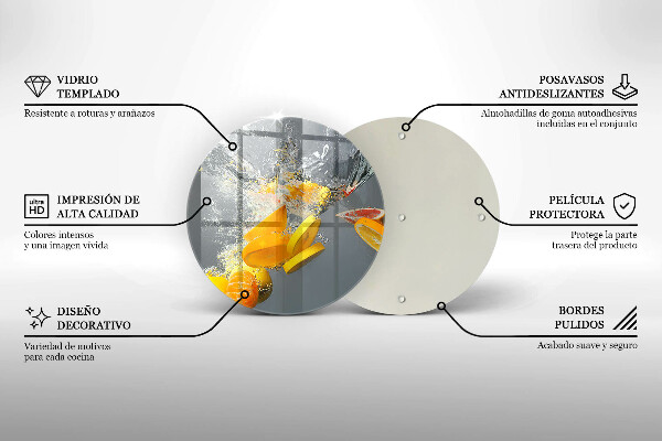 De vidrio templado Limones en agua