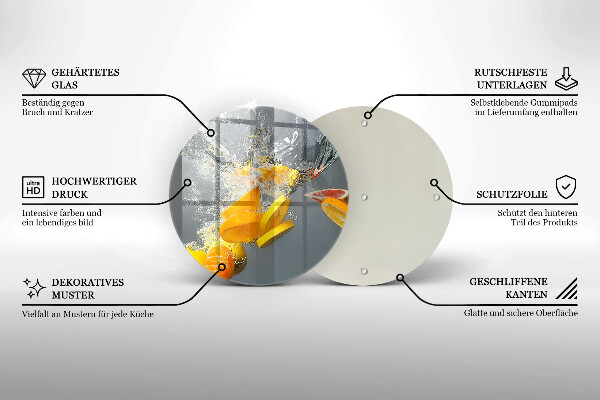 De vidrio templado Limones en agua