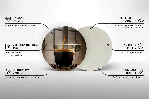 De vidrio templado Vidrio y granos de café