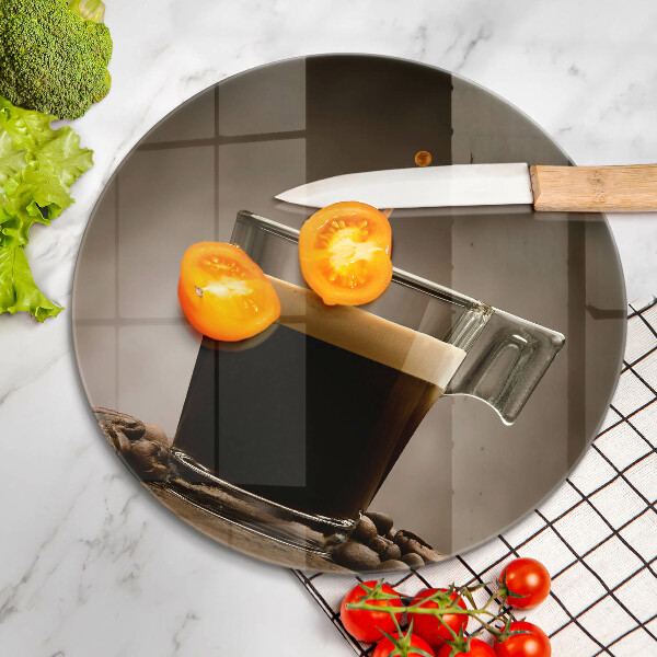 De vidrio templado Vidrio y granos de café