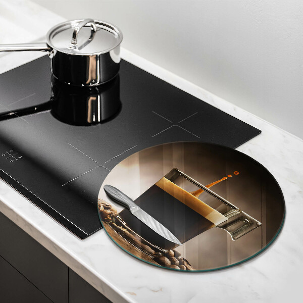 De vidrio templado Vidrio y granos de café