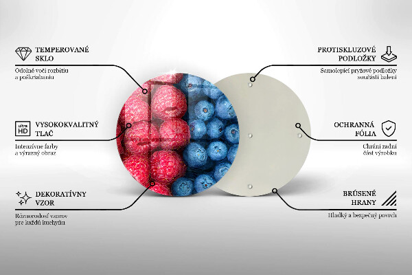 De vidrio templado Frutas de frambuesa y arándanos