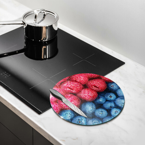 De vidrio templado Frutas de frambuesa y arándanos