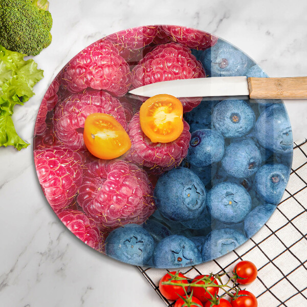 De vidrio templado Frutas de frambuesa y arándanos