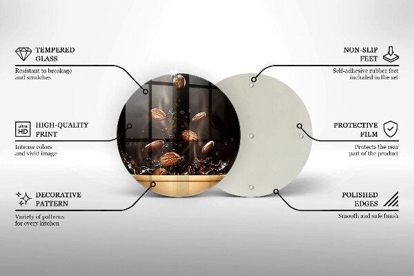 De vidrio templado Granos de café calientes