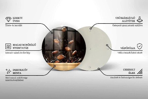 De vidrio templado Granos de café calientes