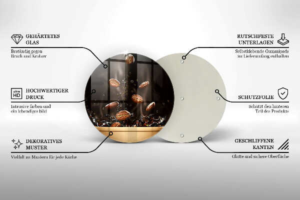 De vidrio templado Granos de café calientes