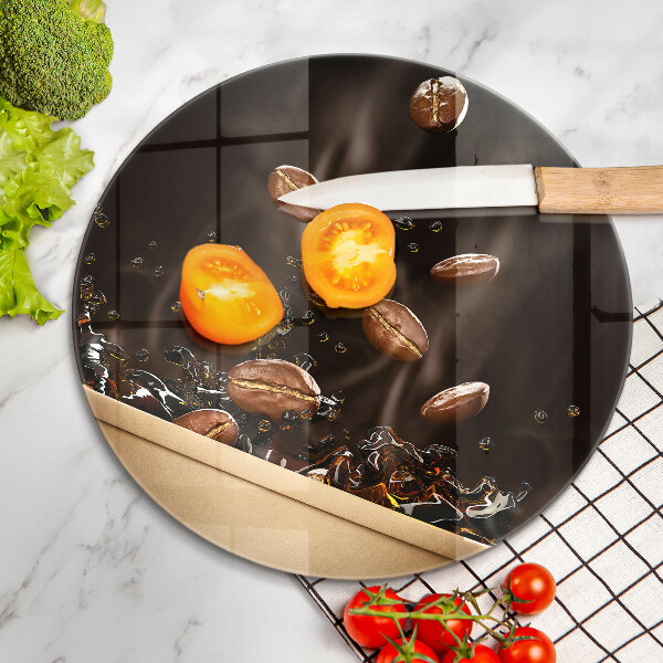 De vidrio templado Granos de café calientes