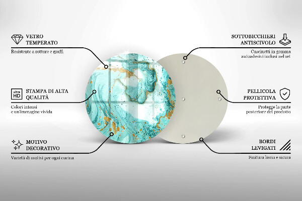 De vidrio templado Abstracción azul