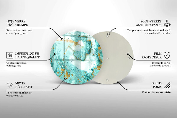 De vidrio templado Abstracción azul