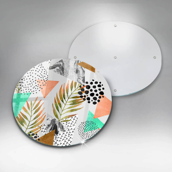 De vidrio templado Patrón de hojas boho