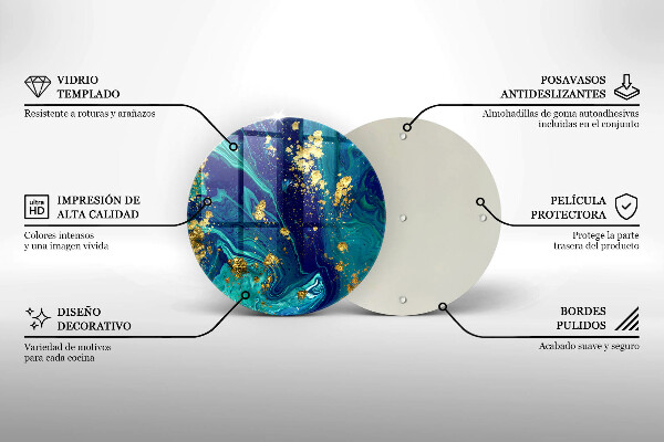 De vidrio templado Abstracción con oro