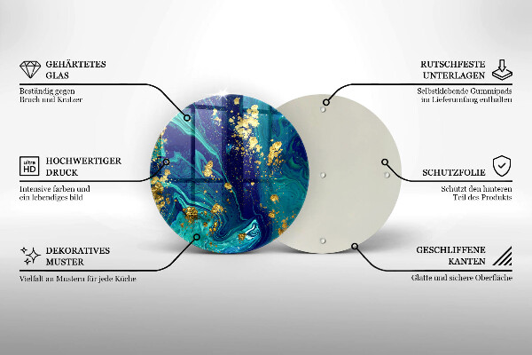 De vidrio templado Abstracción con oro