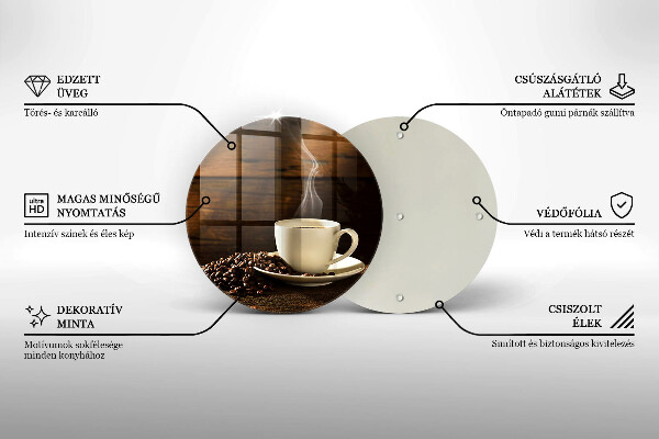 De vidrio templado Taza de café de madera