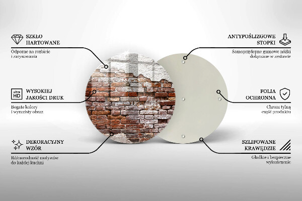 De vidrio templado Viejo muro de ladrillo y hormigón