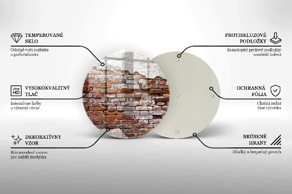 De vidrio templado Viejo muro de ladrillo y hormigón