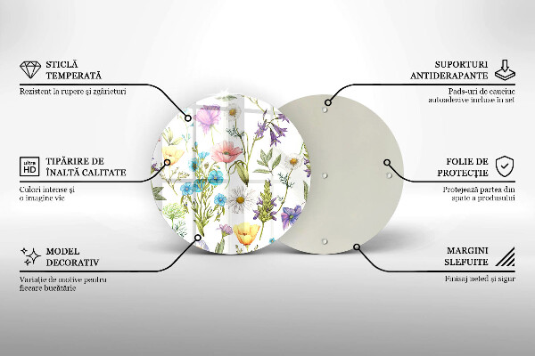 De vidrio templado Ilustración de flores