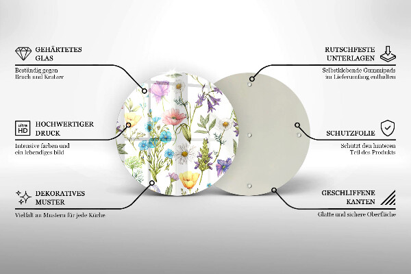 De vidrio templado Ilustración de flores